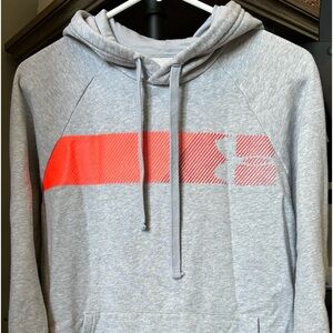 Gray and Coral/Orange Under Armour Hoodie